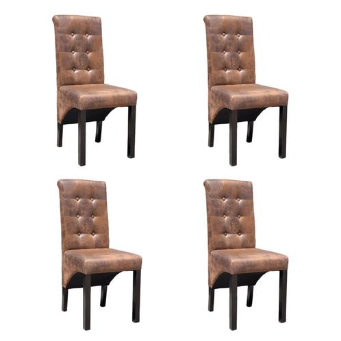 vidaXL Eetkamerstoelen 4 st kunstleer bruin, Huis en Inrichting, Stoelen, Nieuw, Verzenden