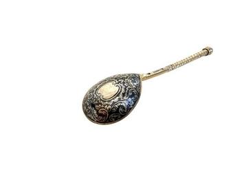 Spoon niello - B.C - Theelepel - .875 (84 Zolotniki) zilver