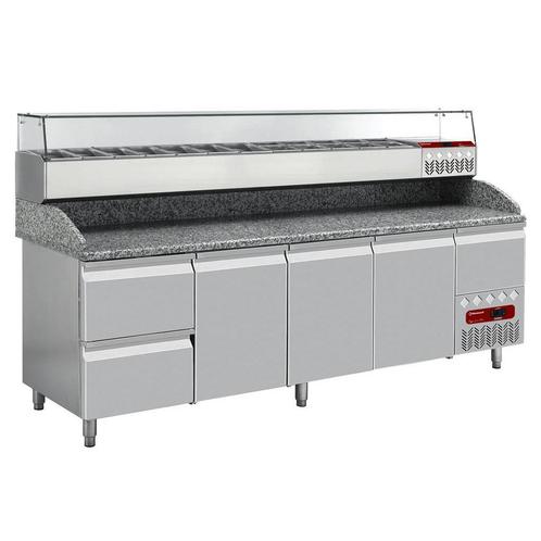 Pizzawerkbank + Opzetkoelvitrine | 564L | 3 Deuren + 3, Zakelijke goederen, Horeca | Keukenapparatuur, Nieuw in verpakking, Verzenden
