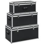 vidaXL Opbergkoffers 3 st aluminium zwart, Doe-het-zelf en Bouw, Verzenden, Nieuw