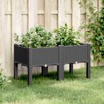 vidaXL Plantenbak met poten 80x40x42 cm polypropeen zwart, Tuin en Terras, Verzenden, Nieuw