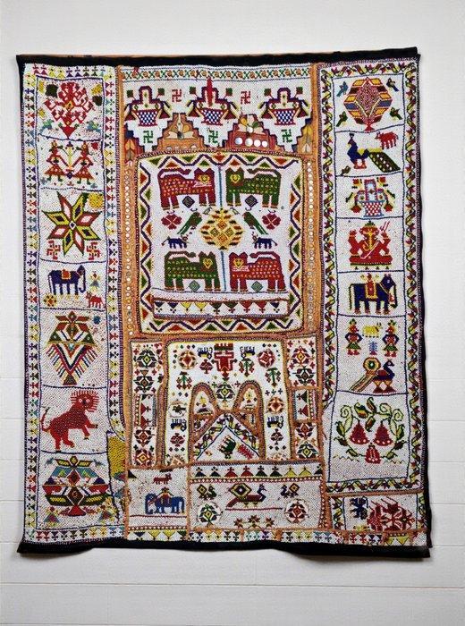 Tapijt Chakla van de Kathi-tribe uit Gujarat. - Katoen, Glas, Antiek en Kunst, Kunst | Niet-Westerse kunst