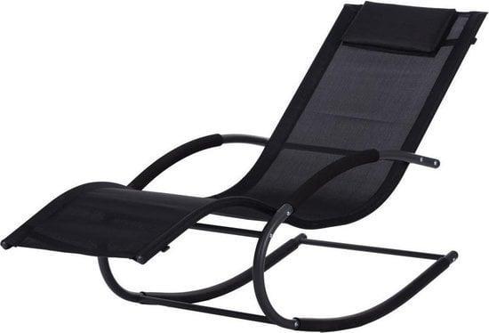Premium schommel-ligstoel met zero gravity-effect - Zwart, Kinderen en Baby's, Speelgoed | Buiten | Speeltoestellen, Nieuw, Ophalen of Verzenden