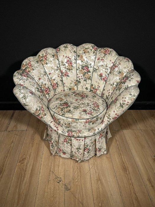 Fauteuil - Hout, Textiel - Vintage Bloemenfauteuil, Antiek en Kunst, Antiek | Meubels | Stoelen en Sofa's