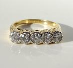 Ring - 14 karaat Geel goud, Platina - 1.00ct. tw. Diamant, Nieuw