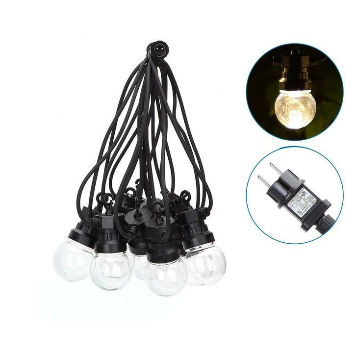 LED Prikkabel lichtsnoer zwart 8 Meter Incl 10x LED lampen, Tuin en Terras, Buitenverlichting, Nieuw, Netvoeding, Verzenden