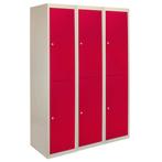 3 x Lockerkast Metaal - Rood - Tweedeurs - Flatpack, Huis en Inrichting, Verzenden, Nieuw