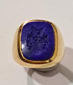 Ring - 19.2 kt. Geel goud Lapis lazuli - Wapenschild - Zegel