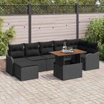 vidaXL Tuinbank Set met kussen met opslag 8 pcs Zwart, Tuin en Terras, Verzenden, Nieuw