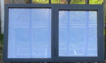 aluminium raam , chassis , venster 168 x 99 zwartgrijs beschikbaar voor biedingen