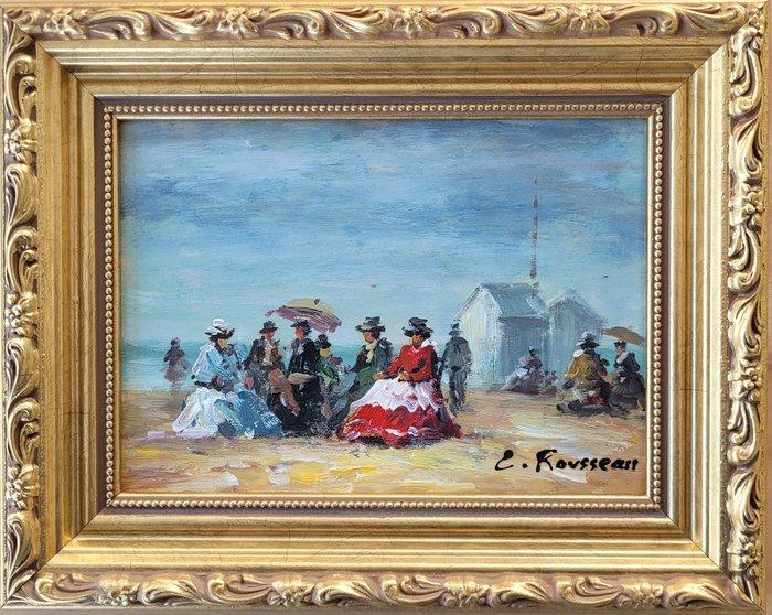 Camille Rousseau (1949) - Dimanche en Normandie ~ Barfleur ~, Antiek en Kunst, Kunst | Schilderijen | Klassiek