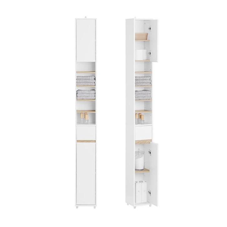 2dekans | SoBuy BZR34-WN Hoge Badkamerkast 20x20x180 cm –, Huis en Inrichting, Kasten | Overige, Ophalen of Verzenden