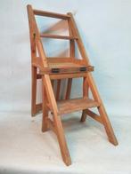 Marches - Bois - Bibliothèque escabeau/chaise, Antiquités & Art