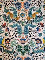 300x280cm! Exclusieve Art Déco stof met papegaaien en, Antiek en Kunst