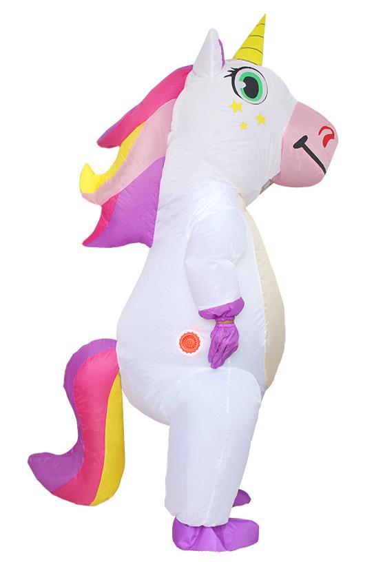 KIMU® Opblaas Kostuum Witte Eenhoorn Opblaasbaar Pak Eenhoor, Kleding | Dames, Carnavalskleding en Feestkleding, Nieuw, Ophalen of Verzenden