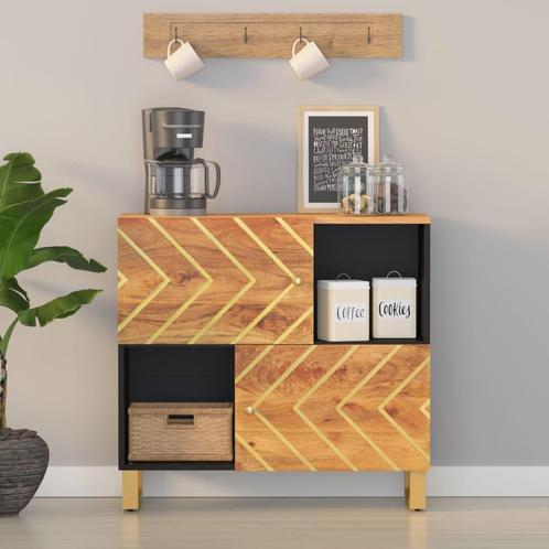 vidaXL Dressoir 80x33,5x75 cm massief mangohout bruin en, Huis en Inrichting, Kasten | Dressoirs, Nieuw, Verzenden