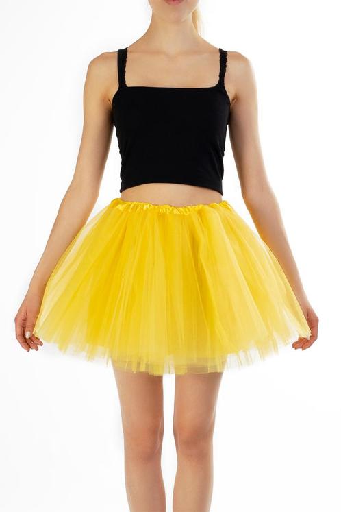 KIMU® Tutu Geel Tule Rokje XS S 140 146 152 158 164 Gele Pet, Kleding | Dames, Carnavalskleding en Feestkleding, Nieuw, Ophalen of Verzenden