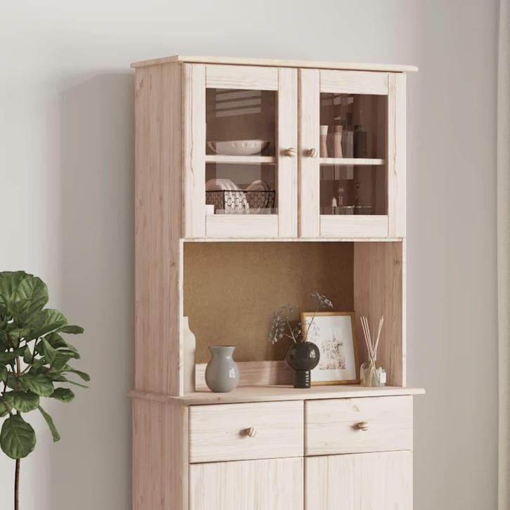 vidaXL Opzetkast ALTA 77x30x92 cm massief grenenhout, Huis en Inrichting, Kasten | Dressoirs, Nieuw, Verzenden