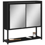 vidaXL Badkamerspiegelkast 60x16x60 cm bewerkt hout zwart, Huis en Inrichting, Verzenden, Nieuw
