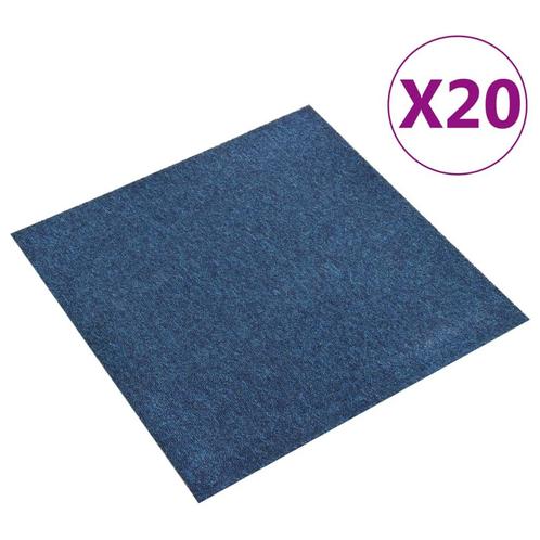 vidaXL Tapijttegels 20 st 5 m² 50x50 cm donkerblauw, Doe-het-zelf en Bouw, Vloerdelen en Plavuizen, Nieuw, Verzenden