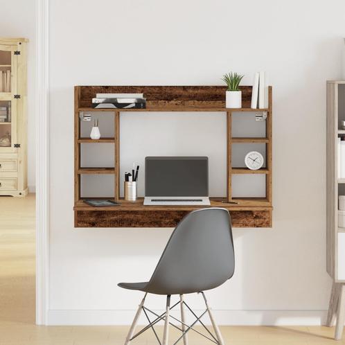 vidaXL Wandbureau Oud Hout 105x48x75 cm Bewerkt Hout, Huis en Inrichting, Bureaus, Nieuw, Verzenden