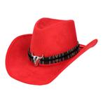 Rode Cowboy Hoed Luxe, Verzenden, Nieuw