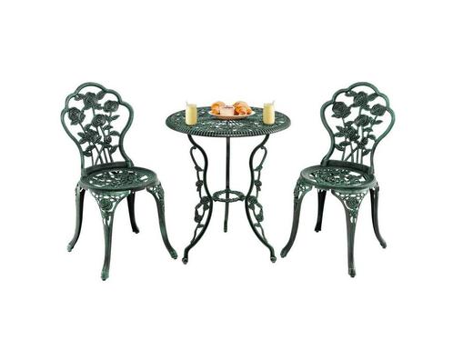Coast 3-delige Bistroset Gietaluminium - 2 Stoelen 1 Tafel -, Huis en Inrichting, Woonaccessoires | Overige, Nieuw, Verzenden