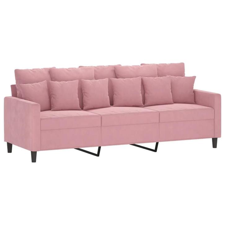Driezitsbank Roze 180cm | Tweede Kansje | OP = OP Nu!, Huis en Inrichting, Zetels | Zetels, 200 tot 250 cm, 75 tot 100 cm, Rechte bank