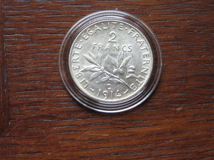 Frankrijk. 2 Francs 1914-C, Castelssarasin (Zonder, Postzegels en Munten, Munten | Europa | Euromunten