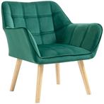 TRUUSK Scandinavische Fauteuil Relaxfauteuil in Groen - Fluw, Huis en Inrichting, Stoelen, Verzenden, Nieuw