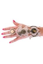 Armband Kant Creme met Ring Great Gatsby Roaring Twenties 1, Ophalen of Verzenden, Nieuw, Wit