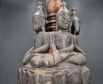 5 Bouddha et stupa - 18th c. - 75 cm! - Beeld -, Antiek en Kunst