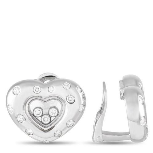 Chopard - Oorbellen - 18 karaat Witgoud, Happy Diamonds 18K, Handtassen en Accessoires, Oorbellen
