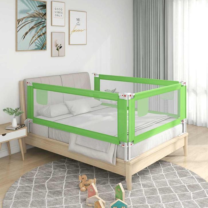 vidaXL Bedhekje peuter 100x25 cm stof groen, Kinderen en Baby's, Traphekjes, Nieuw, Verzenden
