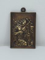 Reliëf, Saint Mary Magdalene in Penitence - 11 cm - Brons, Antiek en Kunst