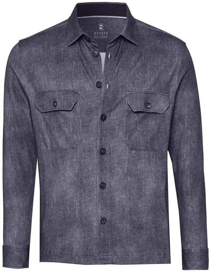 Desoto Overshirt Denim Spark Navy maat Maat 48/50 (M) Heren, Kleding | Heren, Truien en Vesten, Blauw, Nieuw, Maat 48/50 (M), Verzenden