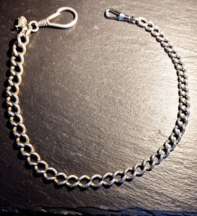 48,5 Gramm 800er Silber Taschenuhrkette Löwe, Handtassen en Accessoires, Horloges | Heren