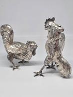 Beeldje - Fighting cocks silver (2) - .835 zilver