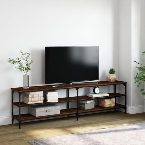 vidaXL Tv-meubel 180x30x50 cm bewerkt hout metaal bruin, Maison & Meubles, Armoires | Mobilier de télévision, Envoi