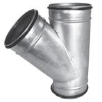 T-stuk 45º met rubberdichting Ø 250mm - Ø 250mm - Ø 250mm, Doe-het-zelf en Bouw, Verzenden, Nieuw