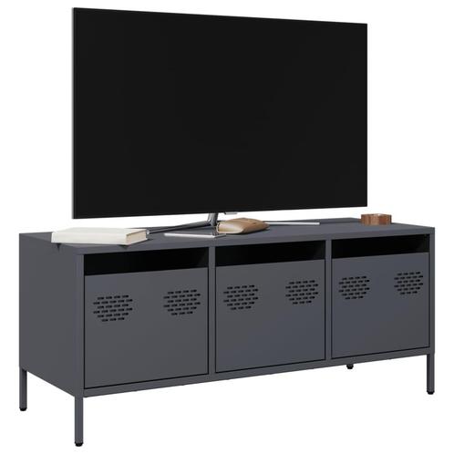 vidaXL Meuble TV anthracite 101,5x39x43,5 cm acier, Maison & Meubles, Armoires | Mobilier de télévision, Neuf, Envoi