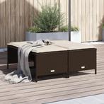 vidaXL Tuinkrukken met kussens 4 st poly rattan bruin, Verzenden, Nieuw