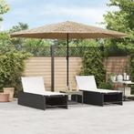 vidaXL Parasol met stalen paal 388x388x248 cm bruin, Verzenden, Nieuw