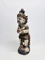 Balinese Polychrome Wood Temple Guardian - Figuur - Baturan