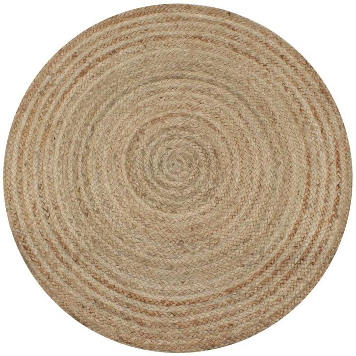vidaXL Tapijt rond 90 cm gevlochten jute, Huis en Inrichting, Stoffering | Tapijten en Vloerkleden, Nieuw, Verzenden