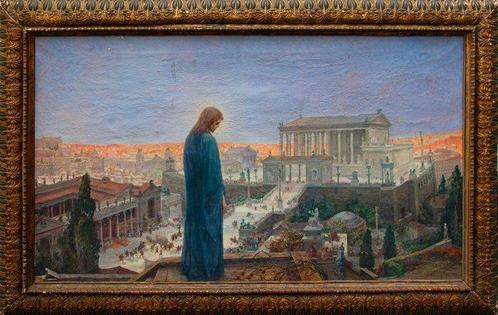 Domingo Motta (1872 – 1962) - Gesù assiste al trionfo di, Antiek en Kunst, Kunst | Schilderijen | Klassiek
