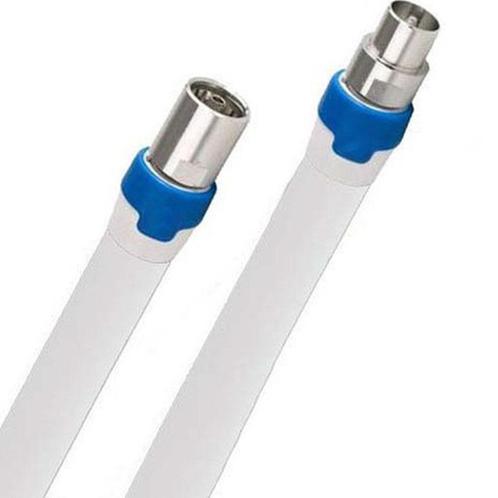 Coax kabel op de hand gemaakt - 3 meter  - Wit - IEC 4G, Doe-het-zelf en Bouw, Elektriciteit en Kabels, Nieuw