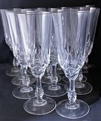 Champagne fluitje (12) - Kristal - Flute champagne of, Antiek en Kunst