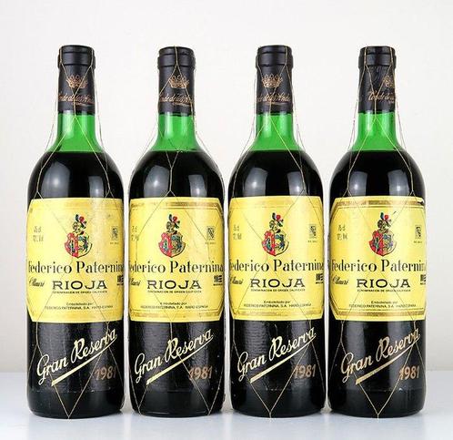 1981 Federico Paternina - Rioja Gran Reserva - 4 Bouteilles, Verzamelen, Wijnen