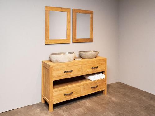 Compleet Teak badmeubelset 140cm | Op voorraad!, Huis en Inrichting, Badkamer | Complete badkamers, Nieuw, Verzenden